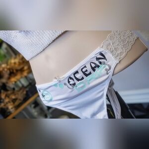 Ocean Drip Hibiscus Mint Starfish Panties XL-XXL NEW